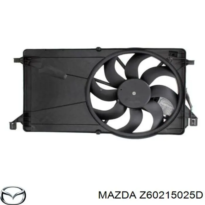 Купить Z60215025D Mazda Диффузор вентилятора в сборе с мотором и крыльчаткой