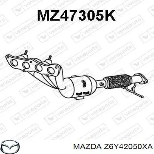 Каталитический нейтрализатор отработавших газов Mazda Z6Y42050XA цена, от 2843.75 UAH