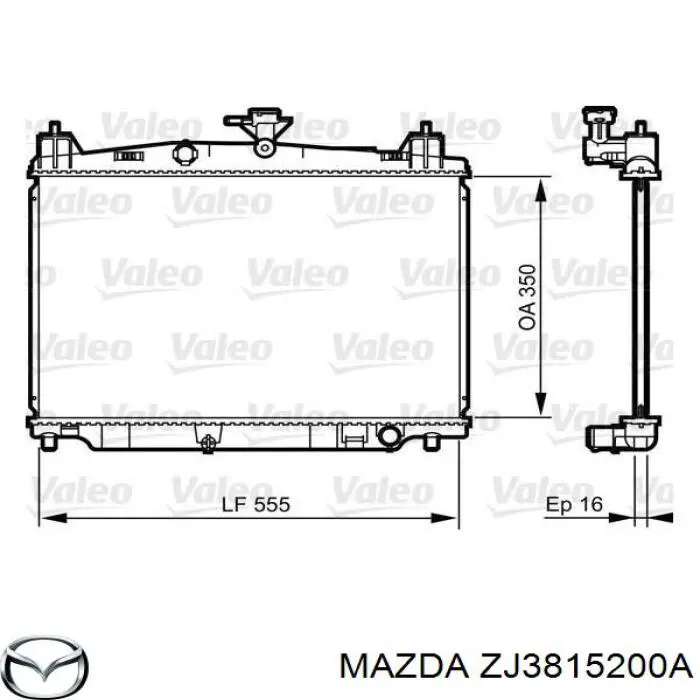 ZJ3815200A Mazda Радиатор охлаждения двигателя