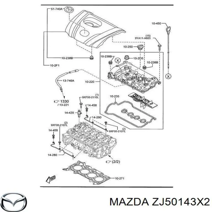 Фильтр регулятора фаз газораспределения Mazda ZJ50143X2