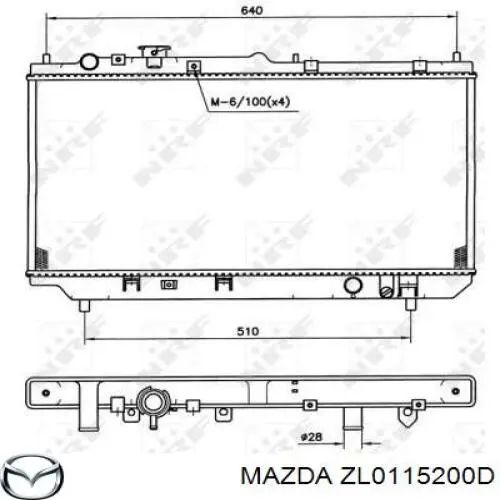 ZL0115200D Mazda радиатор
