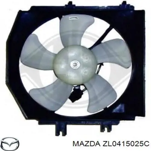 ZL0415025C Mazda диффузор радиатора охлаждения, в сборе с мотором и крыльчаткой