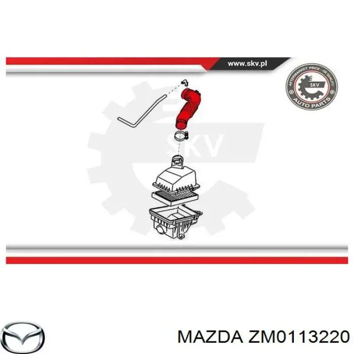 Патрубок воздушный, вход воздушного фильтра Mazda ZM0113220 цена, от 20.54 USD