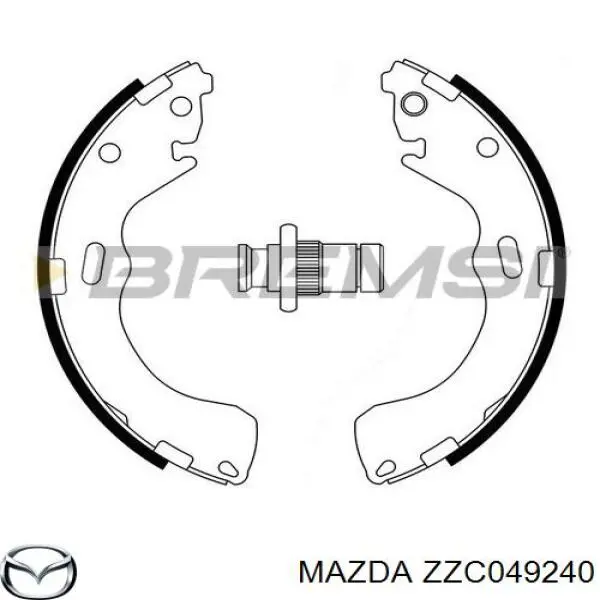 Задние барабанные колодки ZZC049240 Mazda