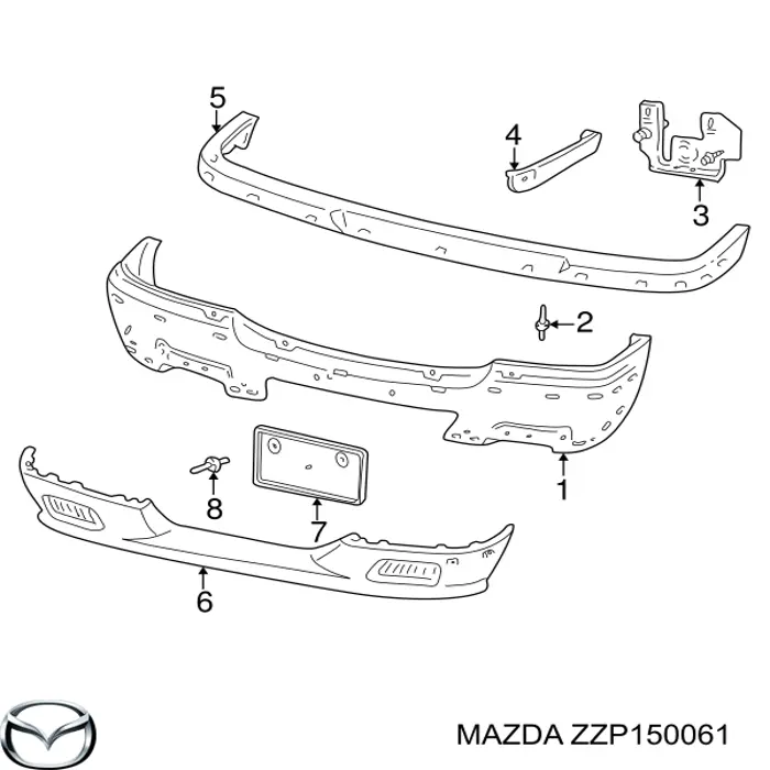 ZZP150061 Mazda Spoiler do pára-choque dianteiro