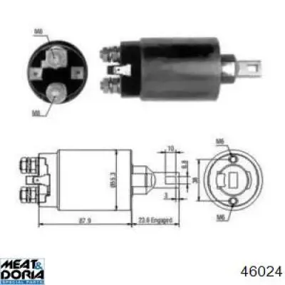 Втягивающее реле стартера 46024 Meat&Doria