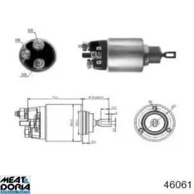 Втягивающее реле стартера 46061 Meat&Doria