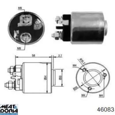 Втягивающее реле стартера 46083 Meat&Doria