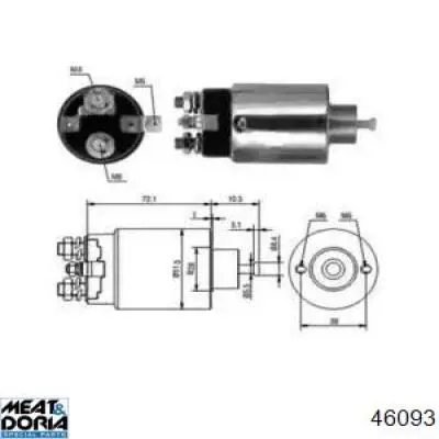 Втягивающее реле стартера 46093 Meat&Doria