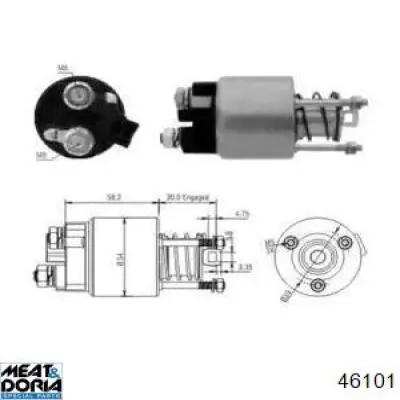 Втягивающее реле стартера 46101 Meat&Doria