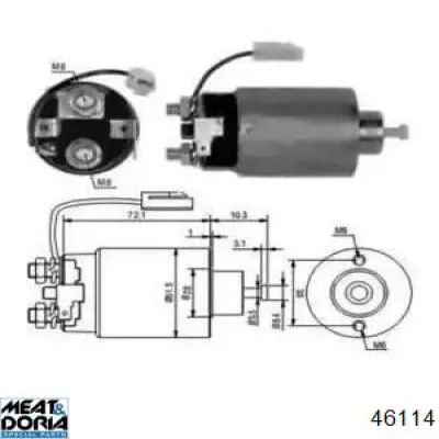 Втягивающее реле стартера 46114 Meat&Doria