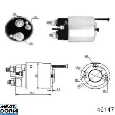 Втягивающее реле стартера 46147 Meat&Doria