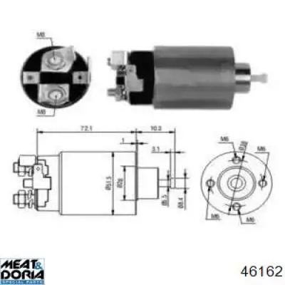 Втягивающее реле стартера 46162 Meat&Doria