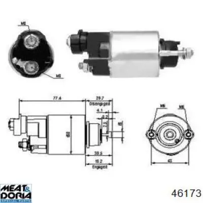 Втягивающее реле стартера 46173 Meat&Doria