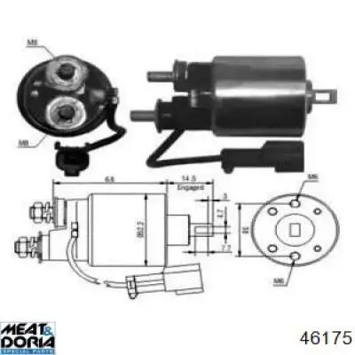 Втягивающее реле стартера 46175 Meat&Doria