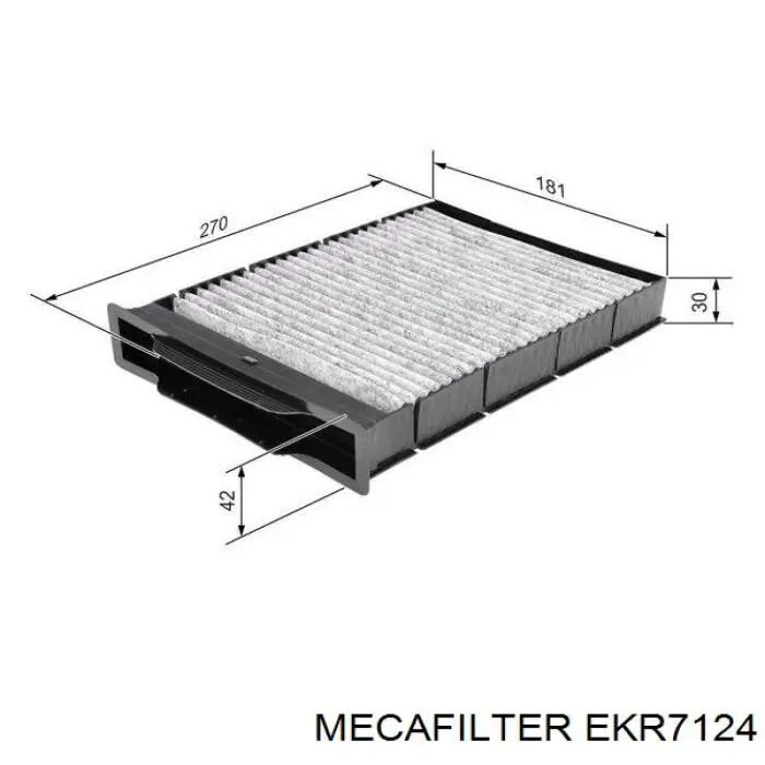 Купить EKR7124 Mecafilter Фильтр салона угольный