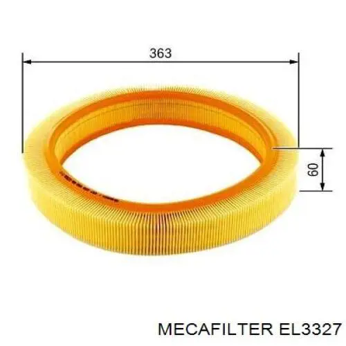 EL3327 Mecafilter Воздушный фильтр двигателя