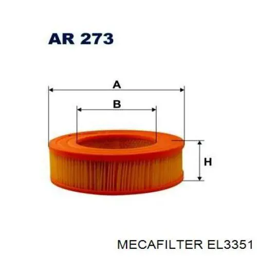 EL3351 Mecafilter Воздушный фильтр двигателя