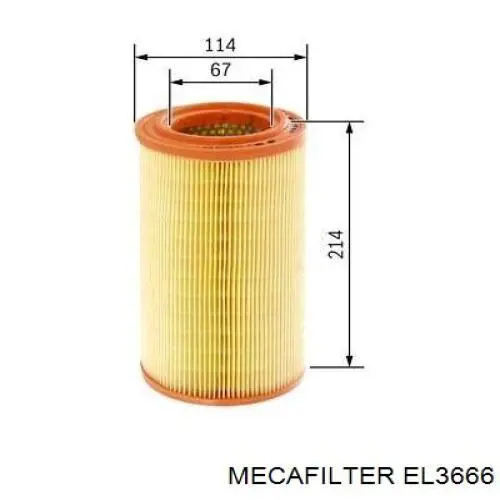 Элемент воздушного фильтра Mecafilter EL3666 цена, от 6.05 USD