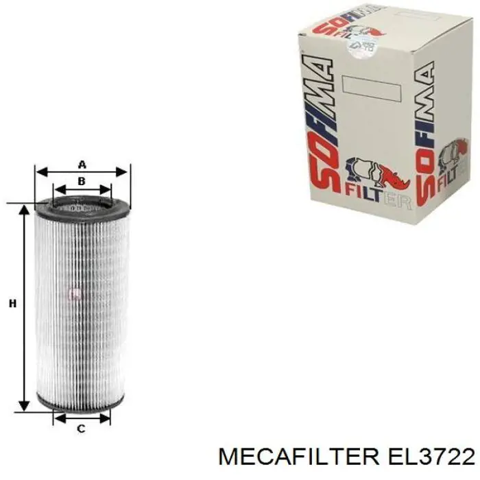 Купить EL3722 Mecafilter Автомобильный фильтр воздуха