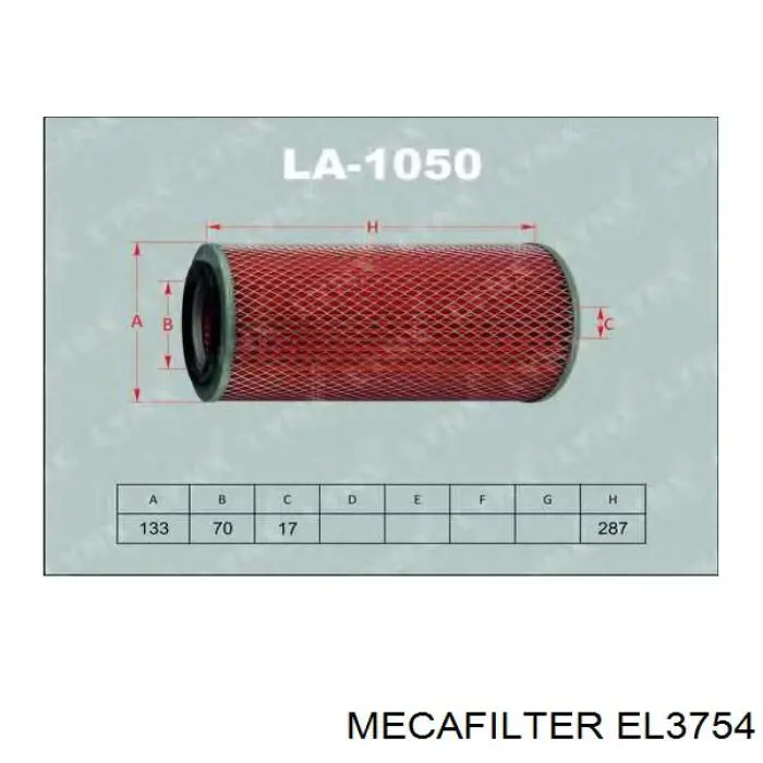 Filtro de aire EL3754 Mecafilter