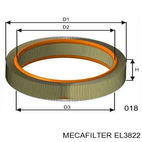 Элемент воздушного фильтра Mecafilter EL3822 цена, от 4.99 USD