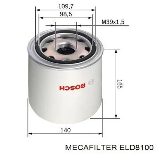 Фильтр осушителя воздуха (влагомаслоотделителя) (TRUCK) Mecafilter ELD8100
