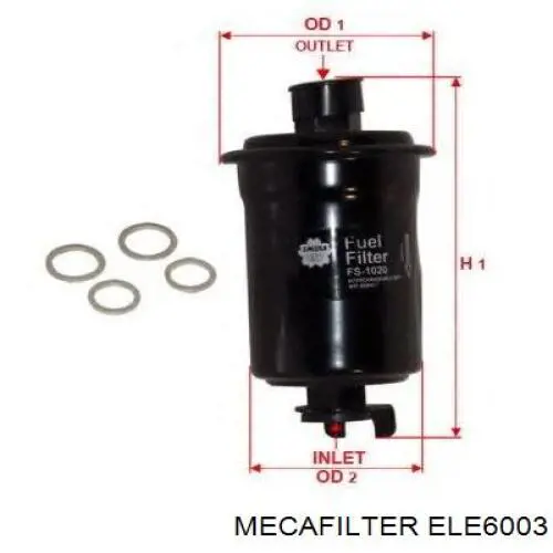 Топливный фильтр ELE6003 Mecafilter