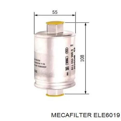 Filtro combustible ELE6019 Mecafilter