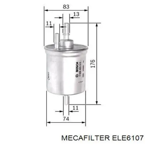 Filtro combustible ELE6107 Mecafilter