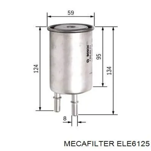 Топливный фильтр ELE6125 Mecafilter