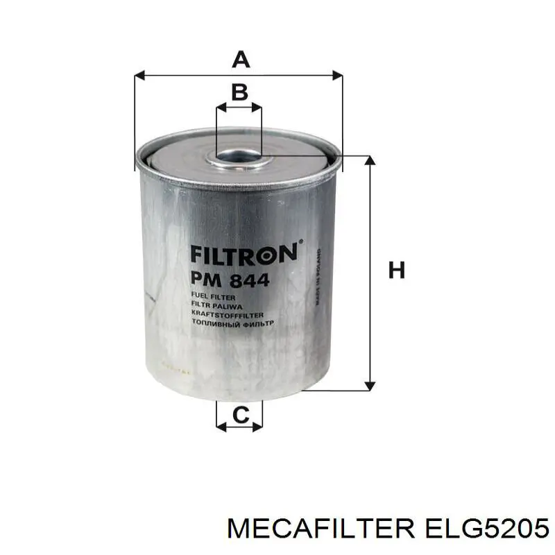 Фильтр тонкой очистки топлива Mecafilter ELG5205 цена, от 4.99 USD