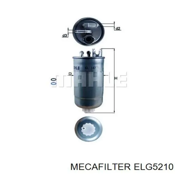 Filtro combustible ELG5210 Mecafilter