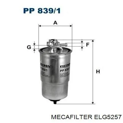Filtro combustible ELG5257 Mecafilter