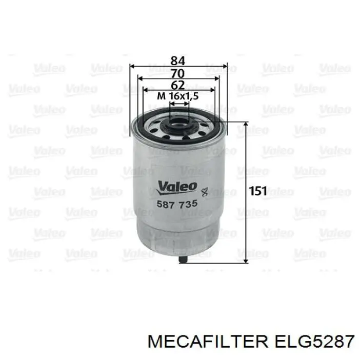Фильтр тонкой очистки топлива Mecafilter ELG5287 цена, от 15.52 USD