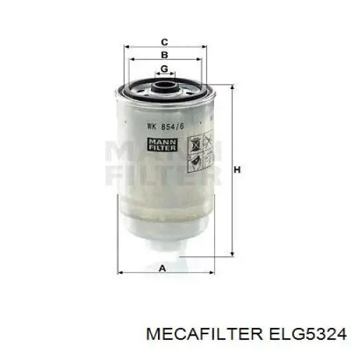 Фильтр тонкой очистки топлива Mecafilter ELG5324 цена, от 7.83 USD
