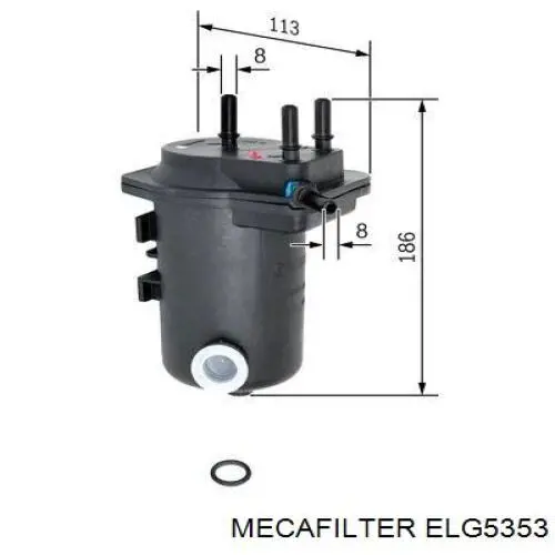 Filtro combustible ELG5353 Mecafilter