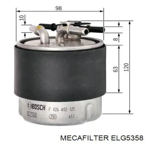 Фильтр тонкой очистки топлива Mecafilter ELG5358 цена, от 19.68 USD