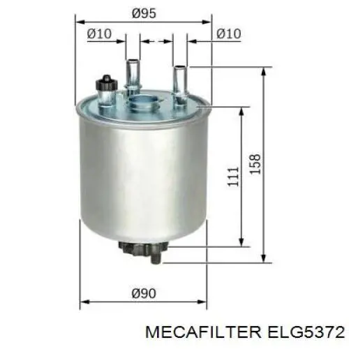 Фильтр тонкой очистки топлива Mecafilter ELG5372 цена, от 18.09 USD