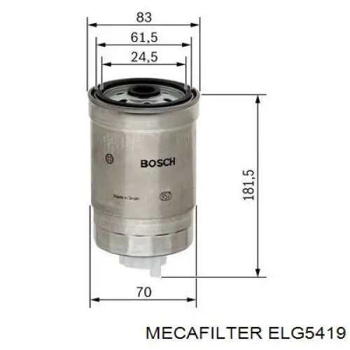 Купить ELG5419 Mecafilter Фильтр-отстойник топлива грубой очистки