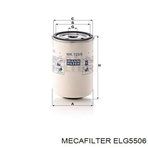 Filtro combustible ELG5506 Mecafilter
