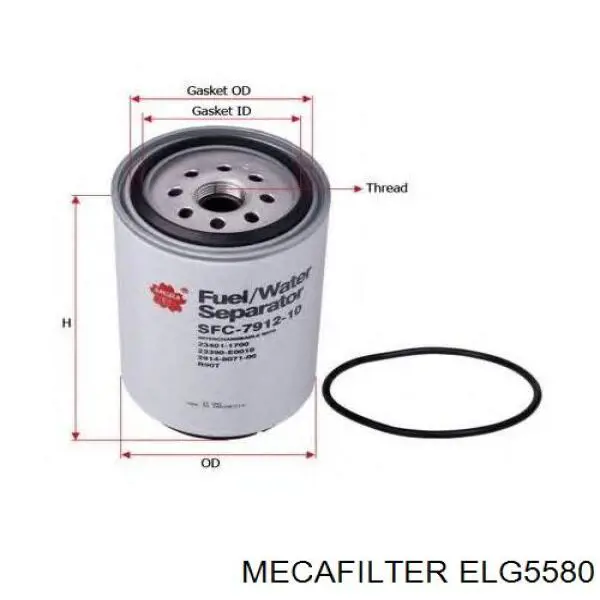 Фильтр тонкой очистки топлива Mecafilter ELG5580 цена, от 24.96 USD