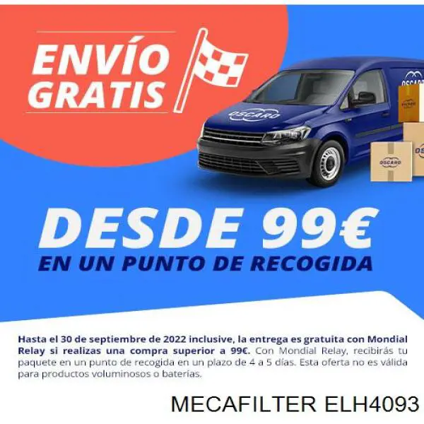 ELH4093 Mecafilter Масляный фильтр двигателя