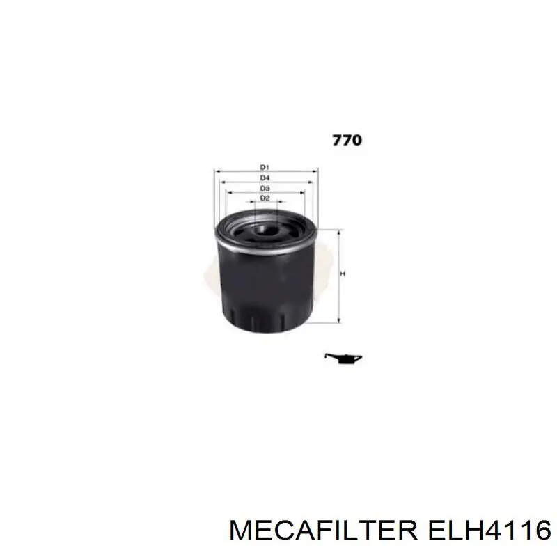 ELH4116 Mecafilter Масляный фильтр двигателя