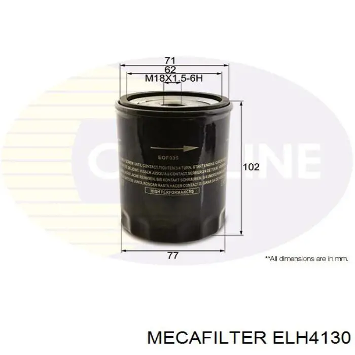 Купить ELH4130 Mecafilter Фильтр центробежный очистки масла