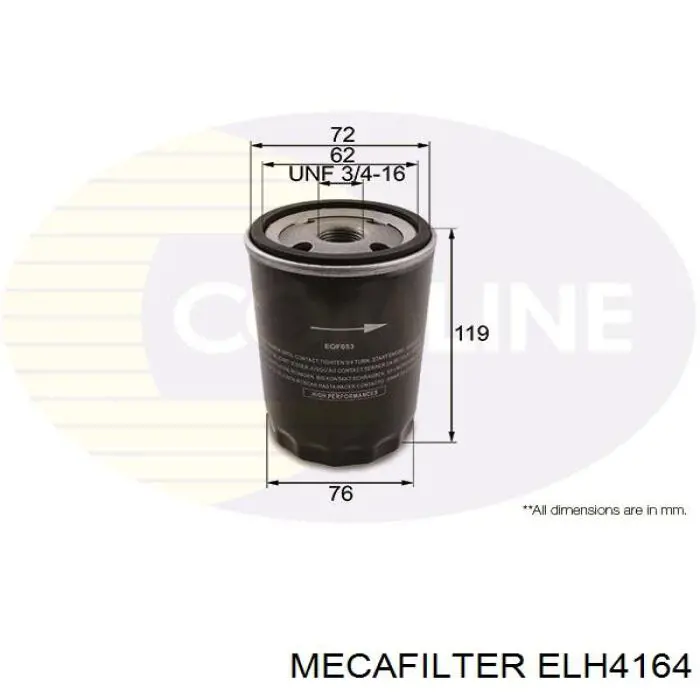 Фильтр масла Mecafilter ELH4164