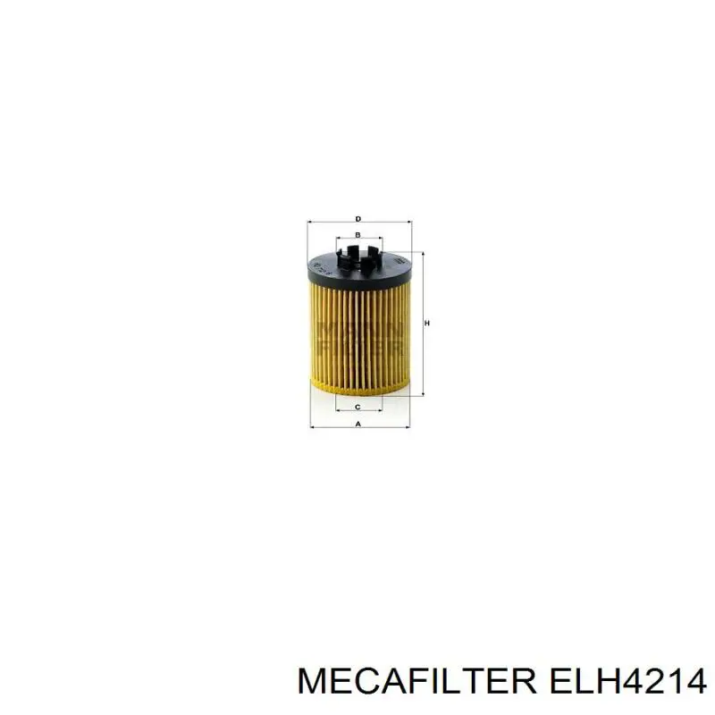 Filtro de aceite ELH4214 Mecafilter