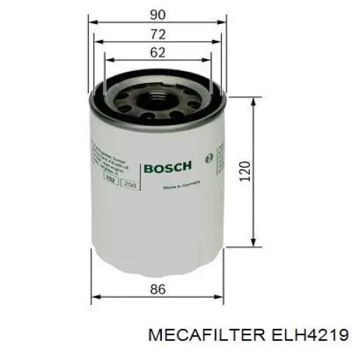 Купить ELH4219 Mecafilter Фильтр центробежный очистки масла