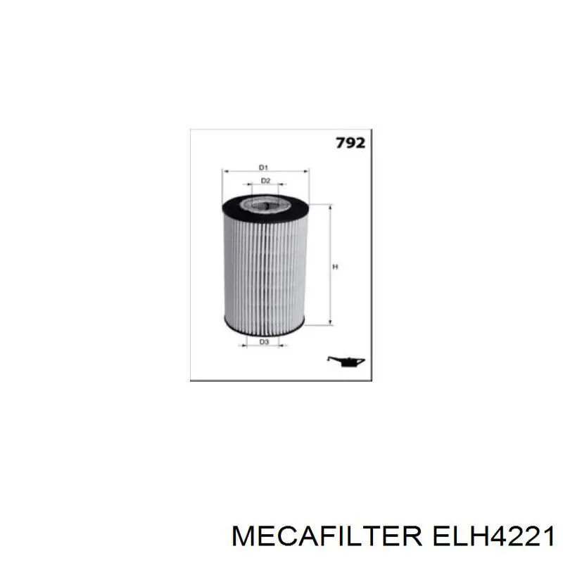 Filtro de aceite ELH4221 Mecafilter