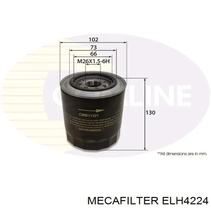ELH4224 Mecafilter Масляный фильтр двигателя